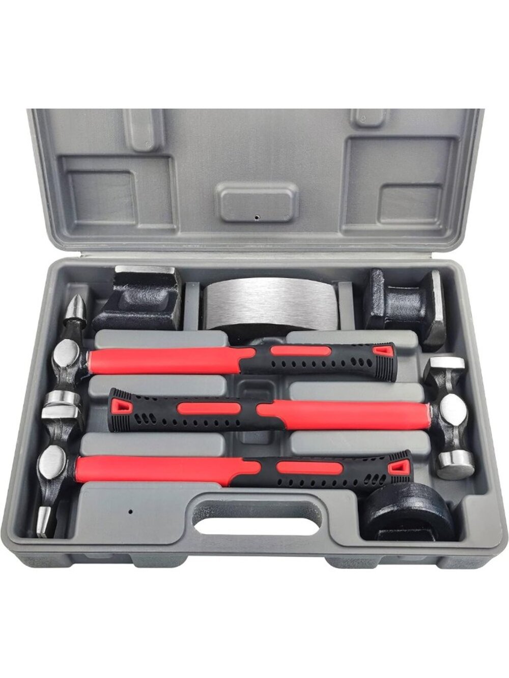7-Piece Auto Body Repair Tool Kit with Hammer & Dolly, Carbon Steel, Carrying